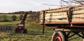 old farming trailer