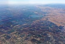 Aerial view of California's San Joaquin Valley.