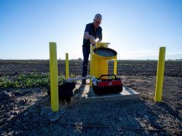 DWR engineering geologist measures groundwater levels