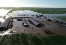 flooded farmland in Tulare California